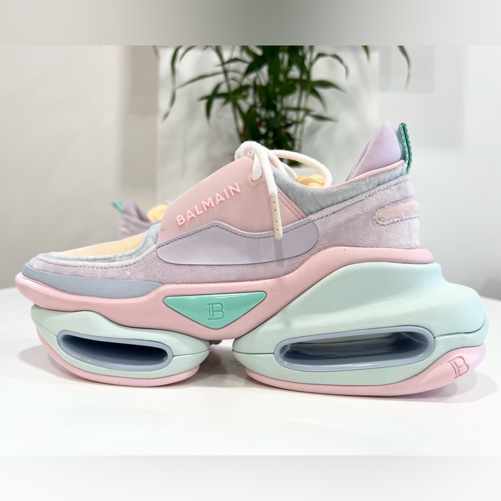 Balmain B-Block Colorblock Platform Sneakers - image 1